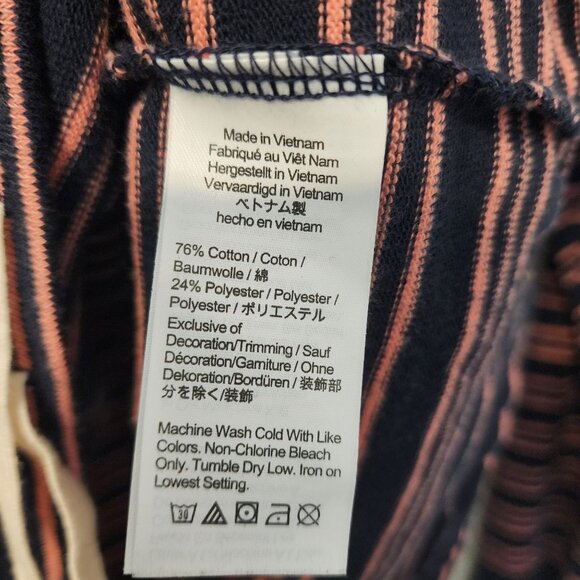 J.Crew sz L women drawstring hoodie stripes front pocket - Picture 6 of 12